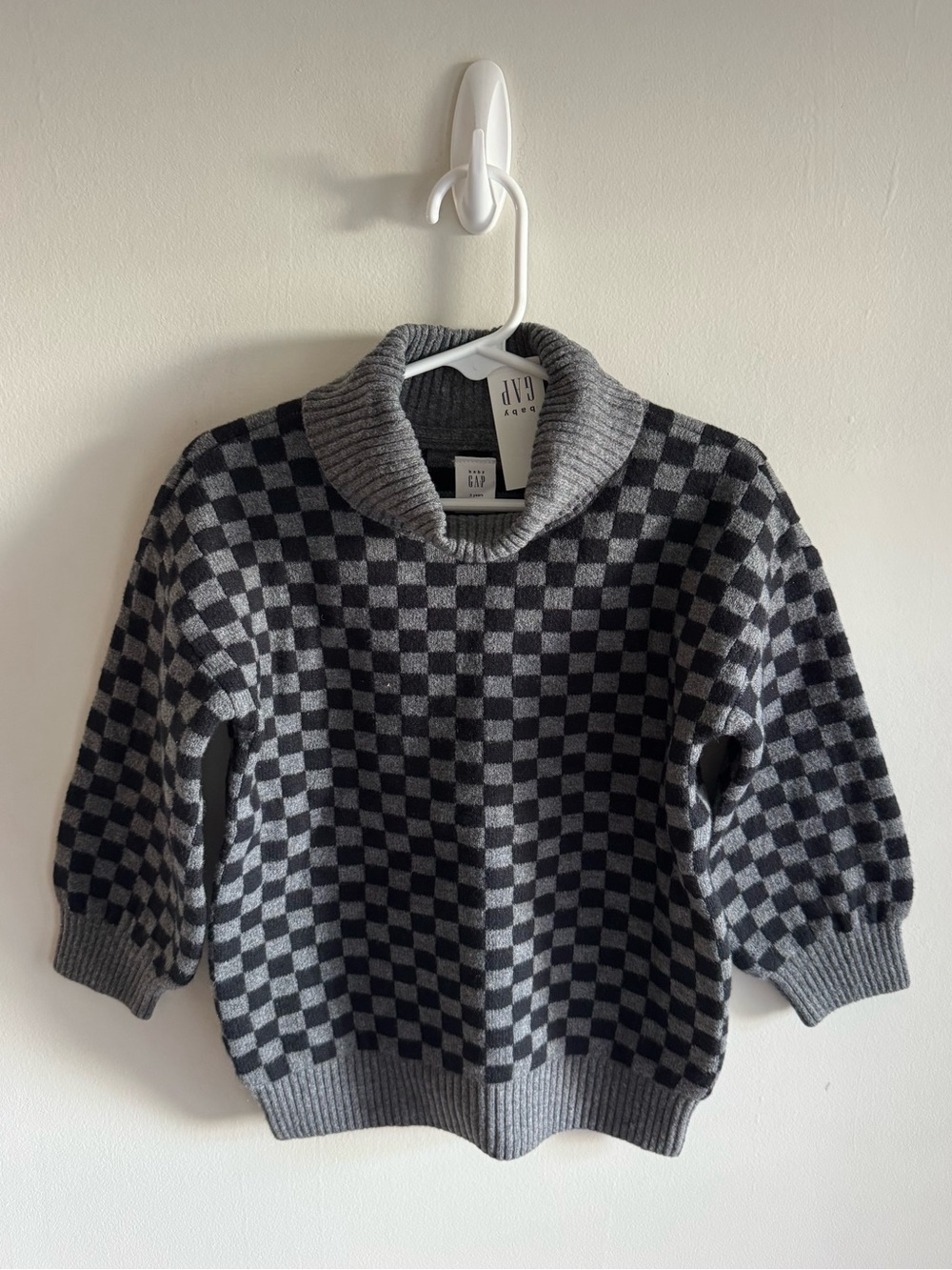 NWT Baby GAP Cotton Blend Check Sweater